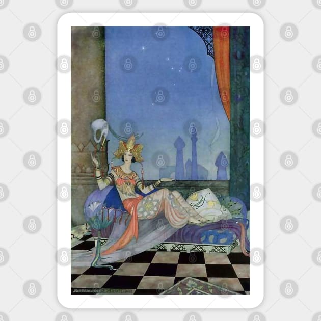 Arabian Scheherazade Illustration Sticker by CozyCanvas